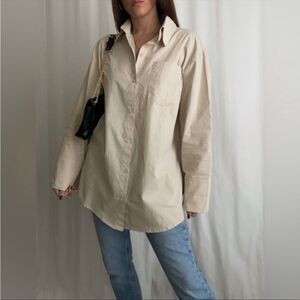 JANE button up top, beige